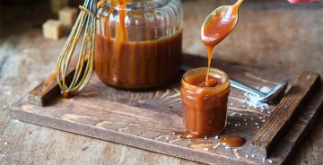 Caramel Sauce on spoon