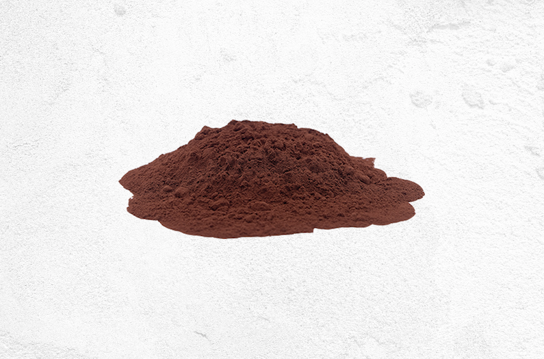 cocoa powder on white background