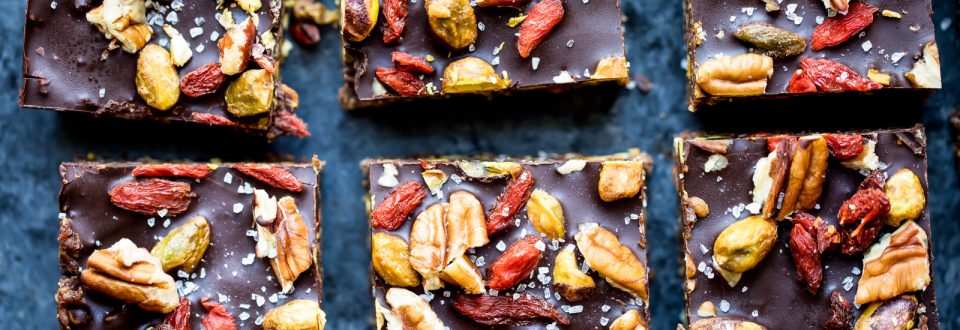 brownies with nuts on top