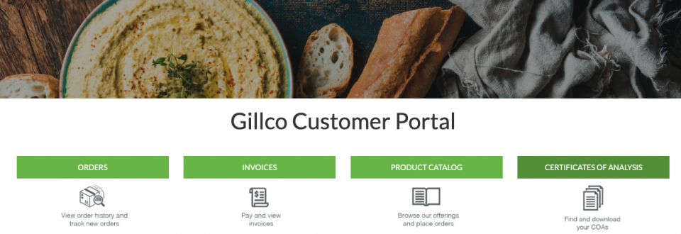 Gillco Ingredients Customer Portal