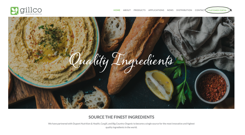 Gillco Ingredients Customer Portal