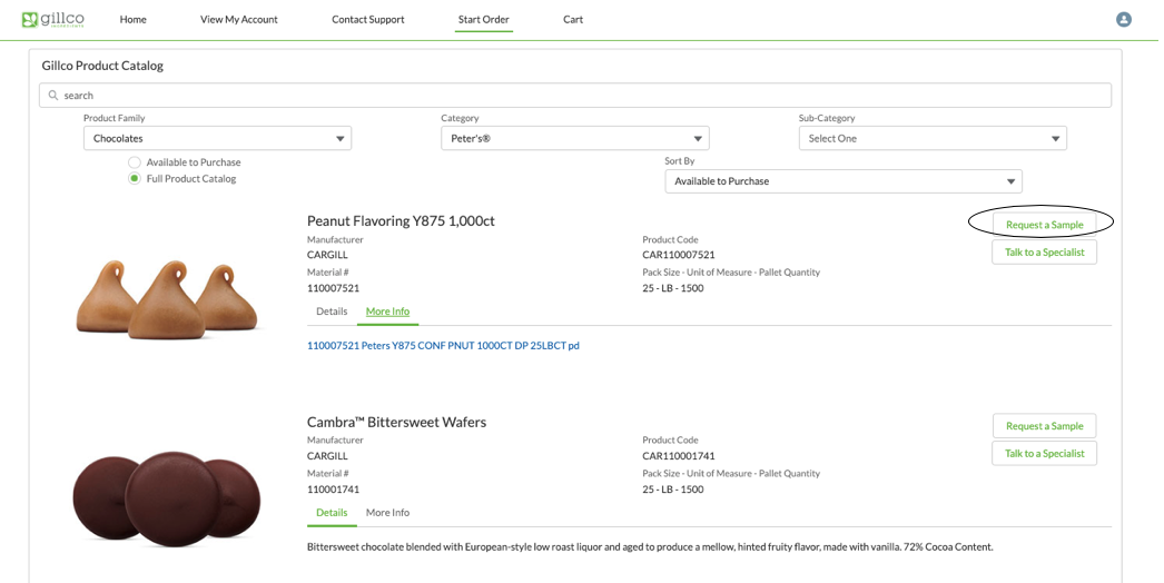 Gillco ingredients customer portal