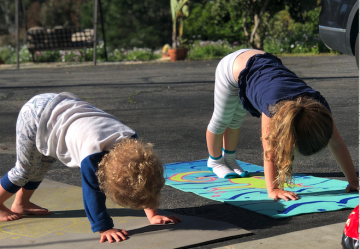 kids doing yoga