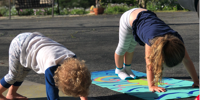 kids doing yoga