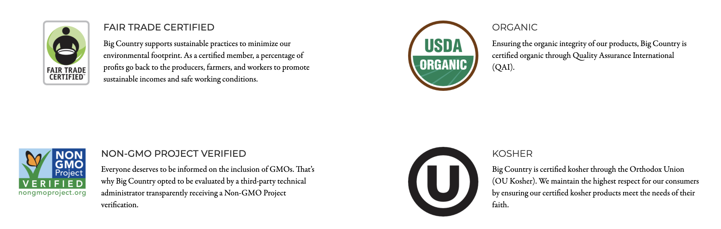 Our Trusted Certifications - Organic Certification