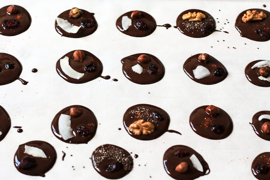 melted chocolate clusters