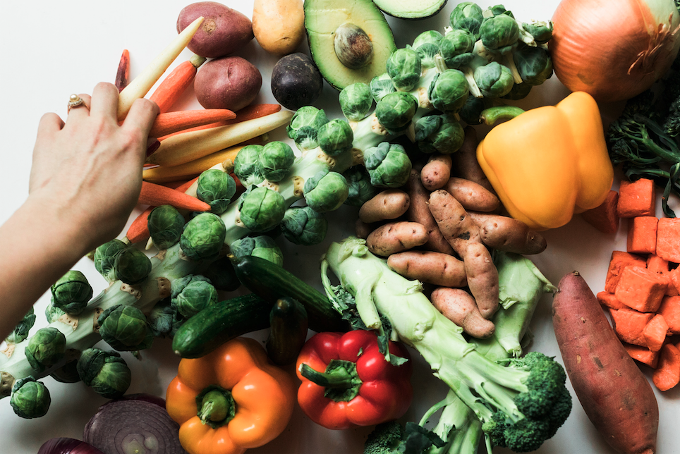 vegetables on a table