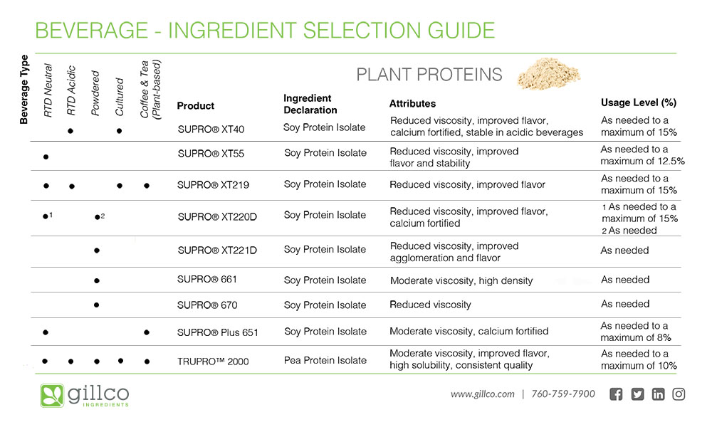 Beverage plant protein ingredients