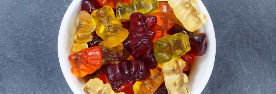 gummy bears in a bowl