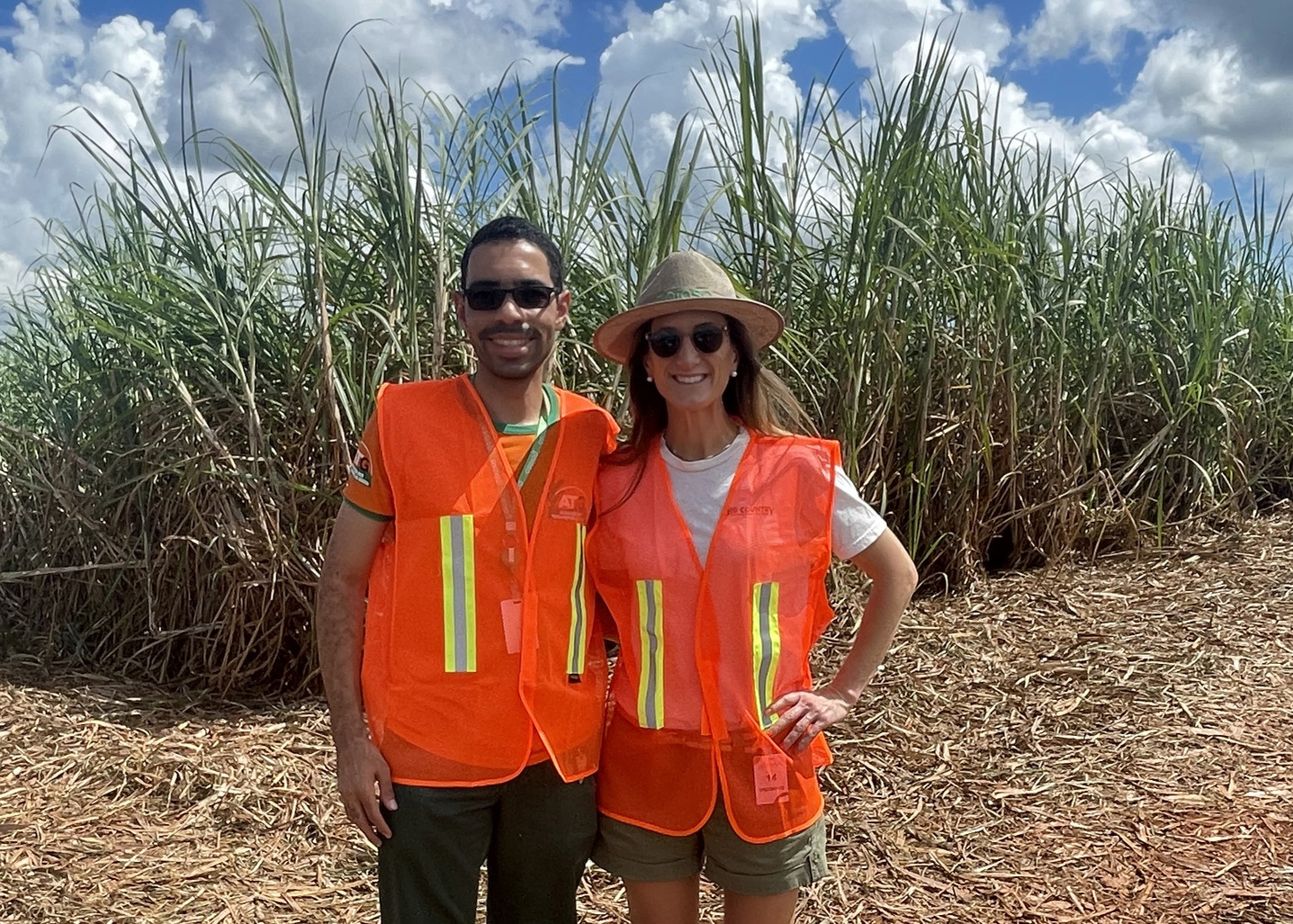 Two visitors to the Big Country sugar farm in Paraguay