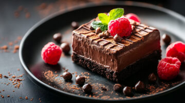 A cake made with cocoa-free confectionery alternatives