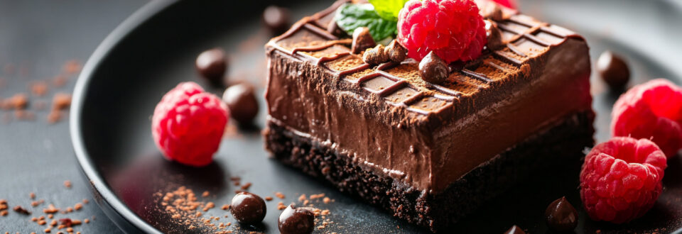 A cake made with cocoa-free confectionery alternatives